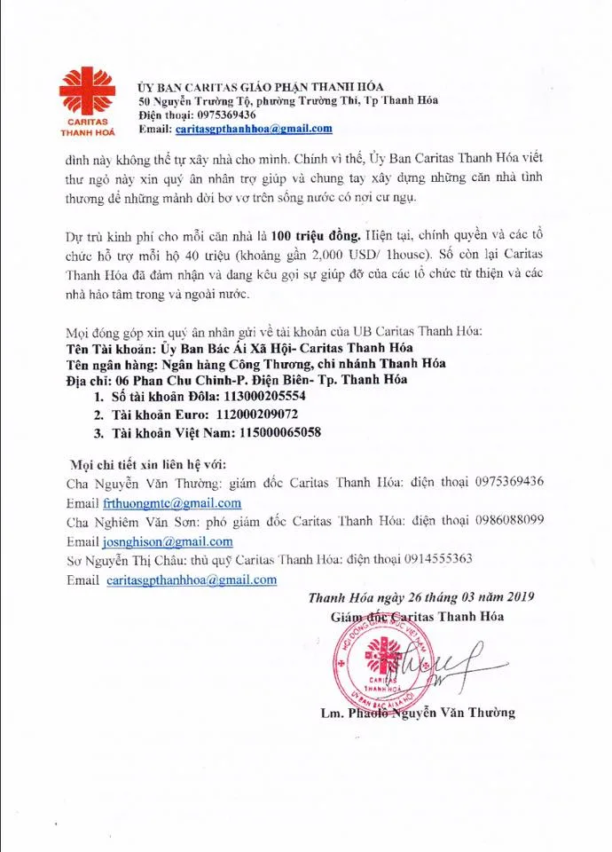 Thư Ngỏ Xin Trợ Giúp Xây Nhà Cho Các Hộ Dân Chài – Tỉnh Thanh Hóa